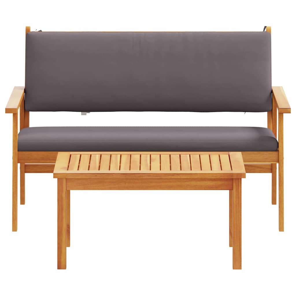 Garten-Sofa-Set mit Kissen 2 pcs Braun Massivholz Akazie