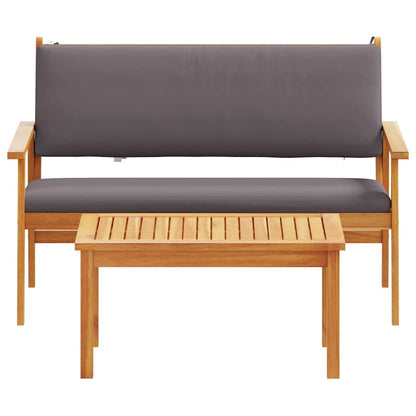 Garten-Sofa-Set mit Kissen 2 pcs Braun Massivholz Akazie