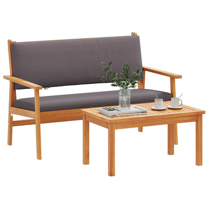 Garten-Sofa-Set mit Kissen 2 pcs Braun Massivholz Akazie