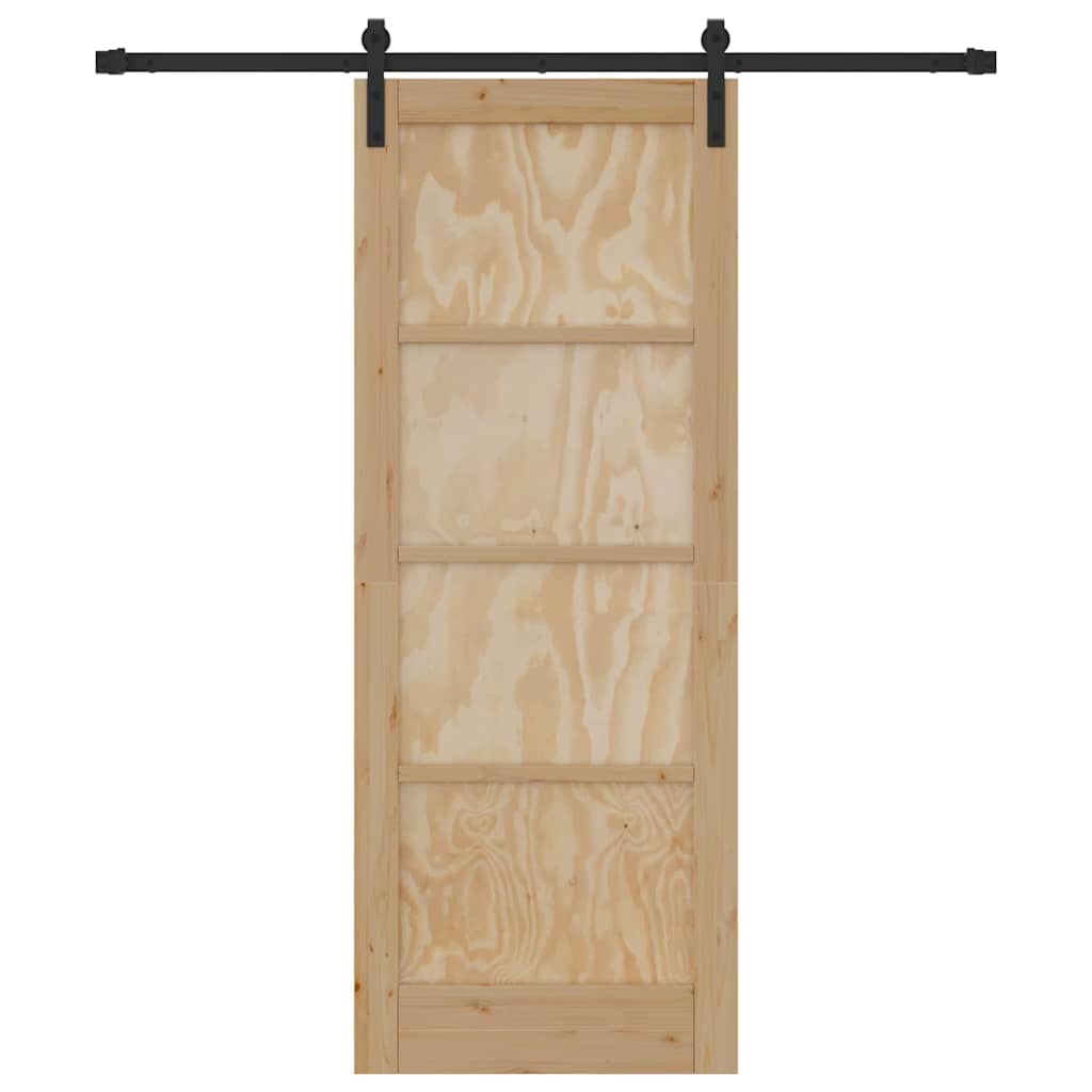 Schiebetür Natur und Schwarz 78 x 202 cm
