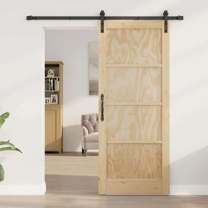 Schiebetür Natur und Schwarz 83 x 202 cm