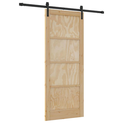 Schiebetür Natur und Schwarz 83 x 202 cm