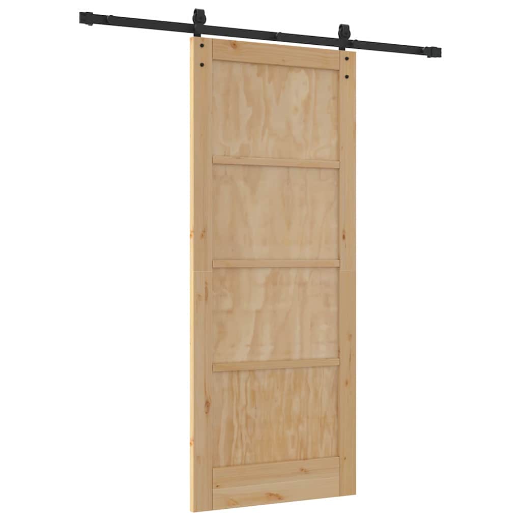 Schiebetür Natur und Schwarz 83 x 202 cm