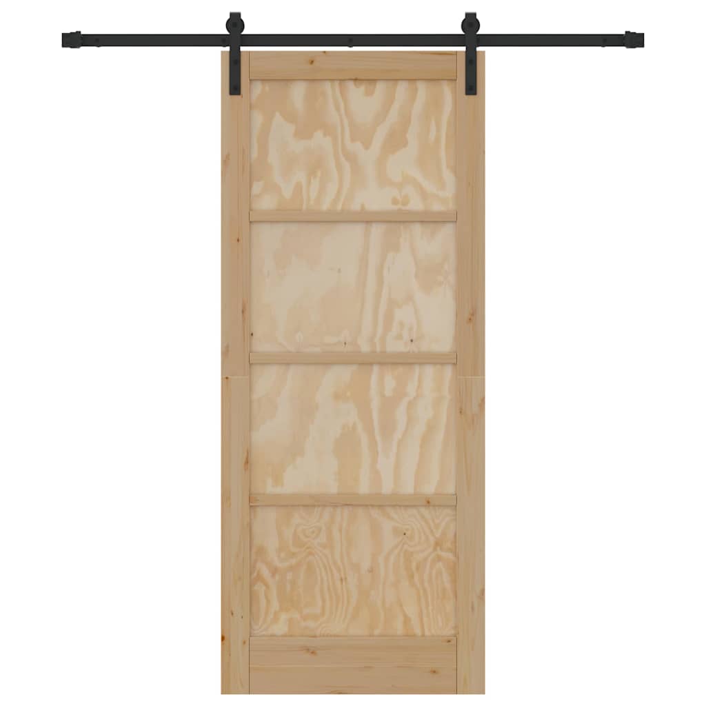 Schiebetür Natur und Schwarz 83 x 202 cm