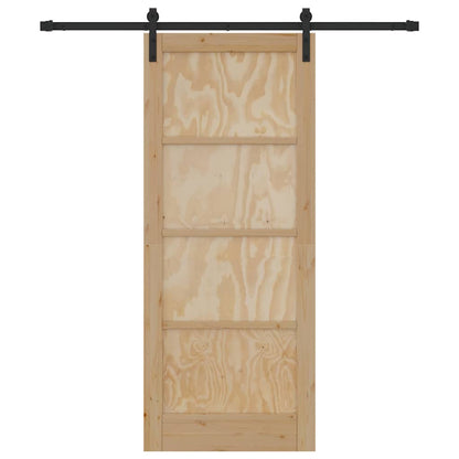Schiebetür Natur und Schwarz 83 x 202 cm