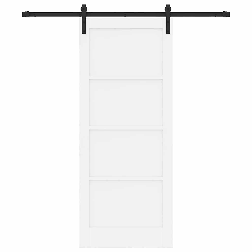 Schiebetür Weiß und Schwarz 83 x 202 cm