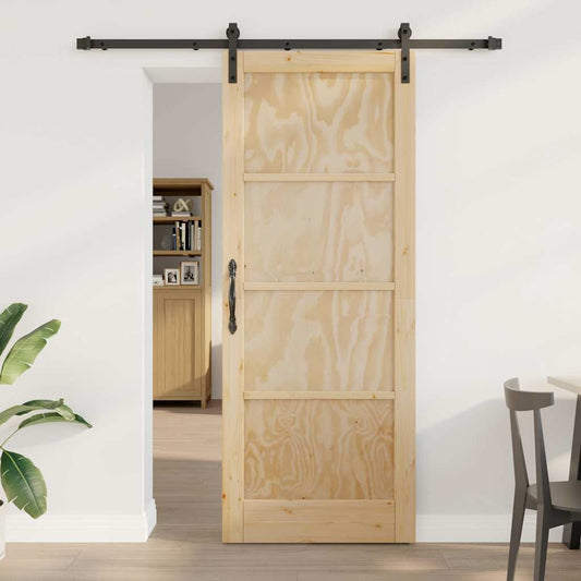 Schiebetür Natur und Schwarz 83 x 211 cm