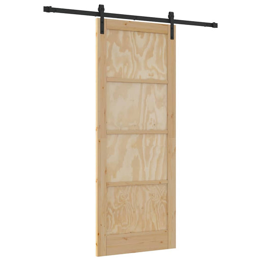 Schiebetür Natur und Schwarz 83 x 211 cm