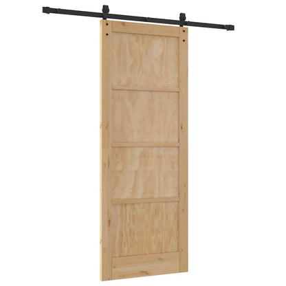 Schiebetür Natur und Schwarz 83 x 211 cm
