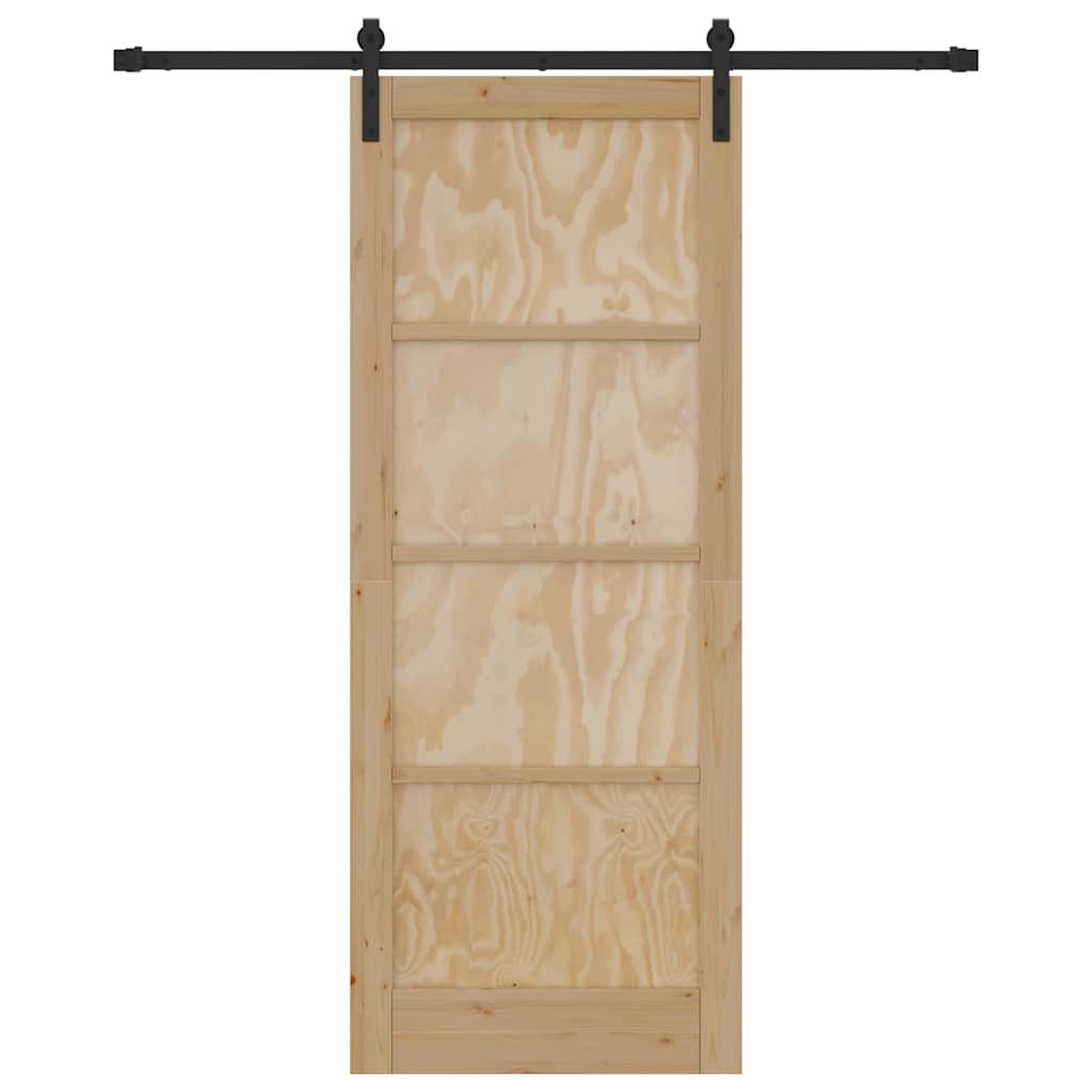 Schiebetür Natur und Schwarz 83 x 211 cm