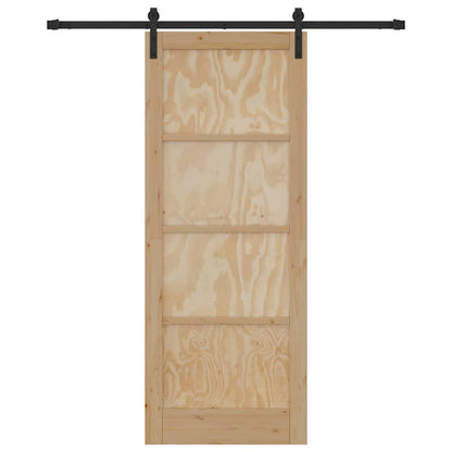 Schiebetür Natur und Schwarz 83 x 211 cm