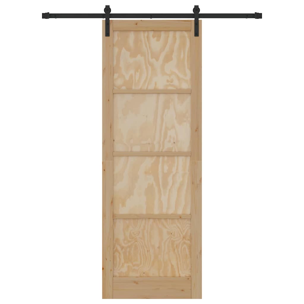Schiebetür Natur und Schwarz 83 x 232 cm