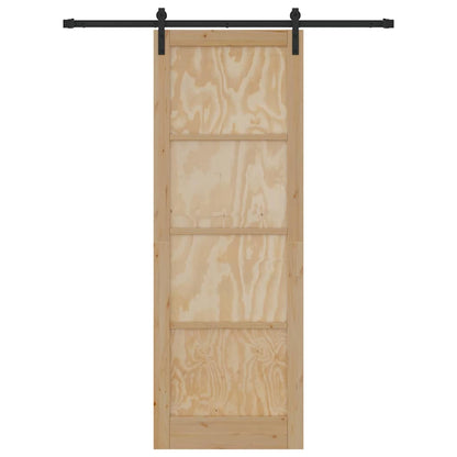 Schiebetür Natur und Schwarz 83 x 232 cm