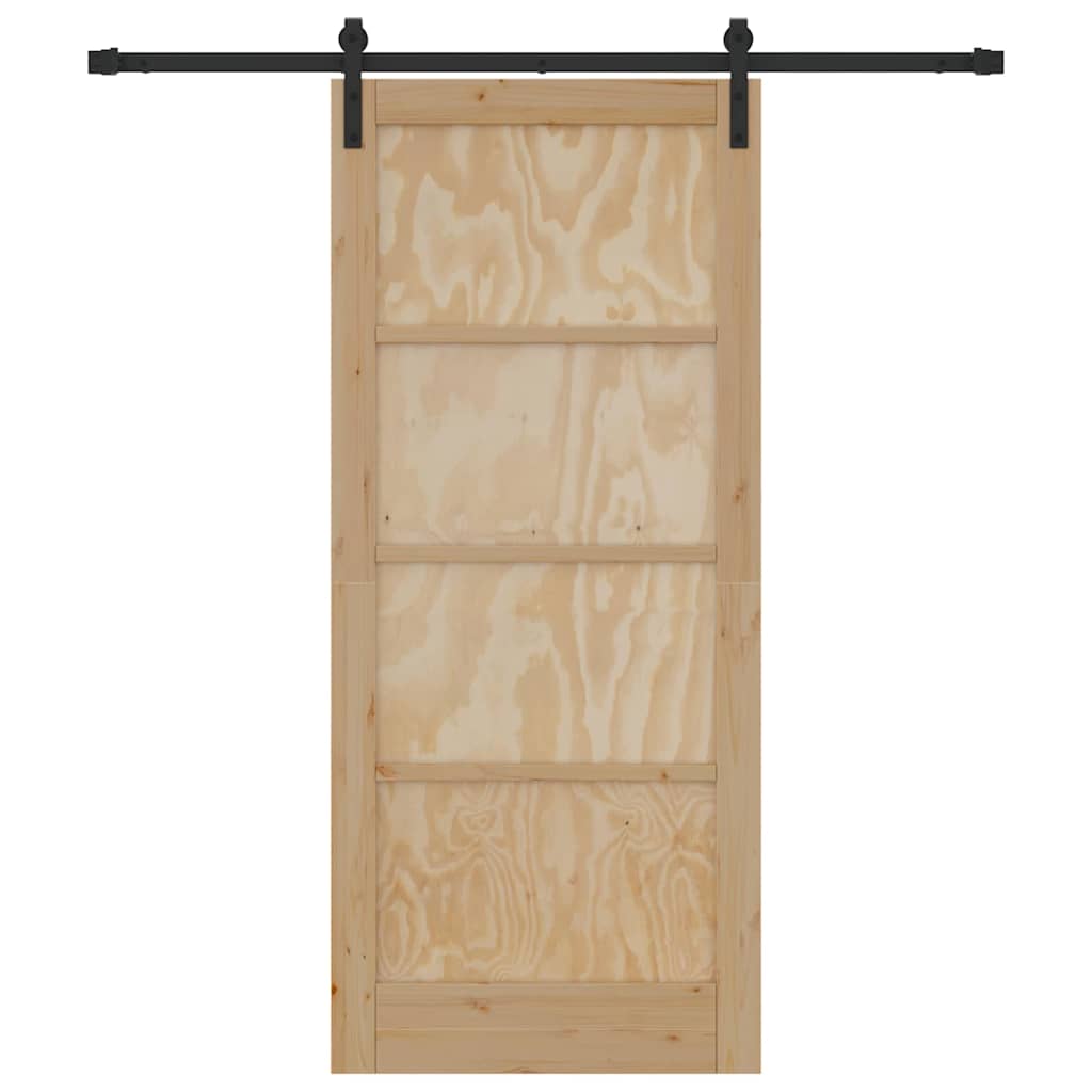 Schiebetür Natur und Schwarz 86 x 198,5 cm