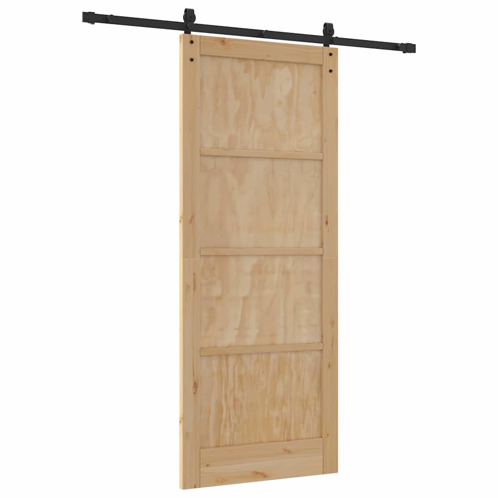 Schiebetür Natur und Schwarz 86 x 211 cm
