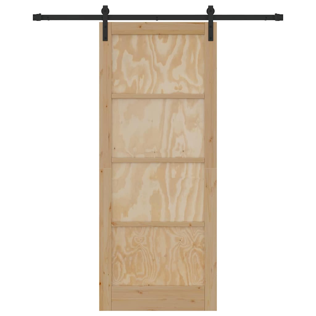 Schiebetür Natur und Schwarz 86 x 211 cm