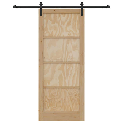 Schiebetür Natur und Schwarz 86 x 211 cm
