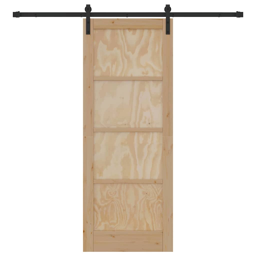 Schiebetür Natur und Schwarz 78 x 202 cm