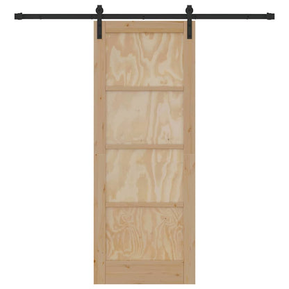Schiebetür Natur und Schwarz 78 x 202 cm
