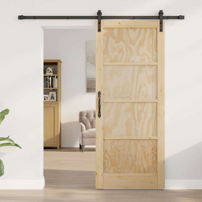Schiebetür Natur und Schwarz 83 x 202 cm
