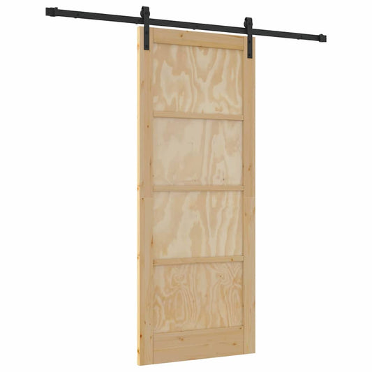 Schiebetür Natur und Schwarz 83 x 202 cm