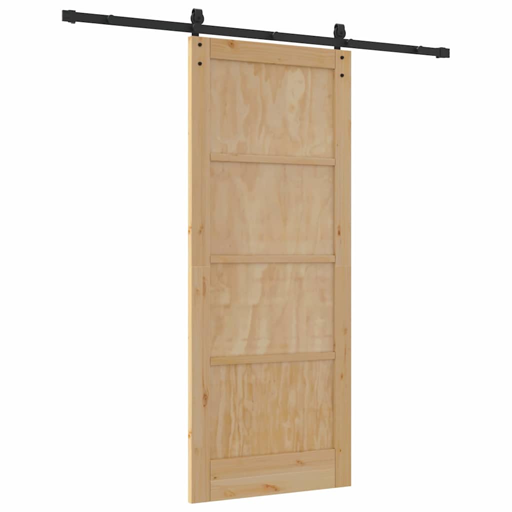 Schiebetür Natur und Schwarz 83 x 202 cm