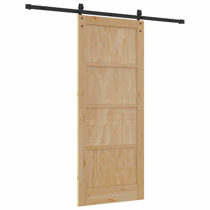 Schiebetür Natur und Schwarz 83 x 202 cm