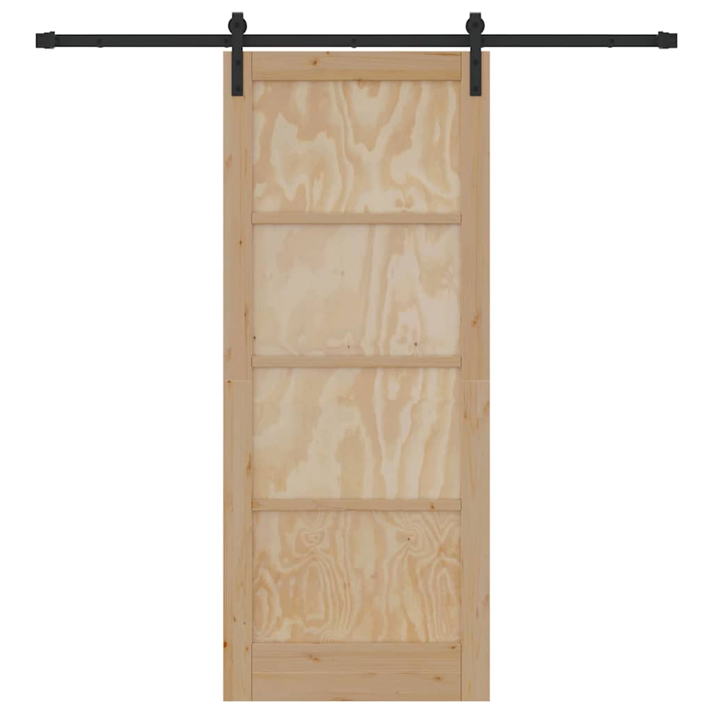 Schiebetür Natur und Schwarz 83 x 202 cm