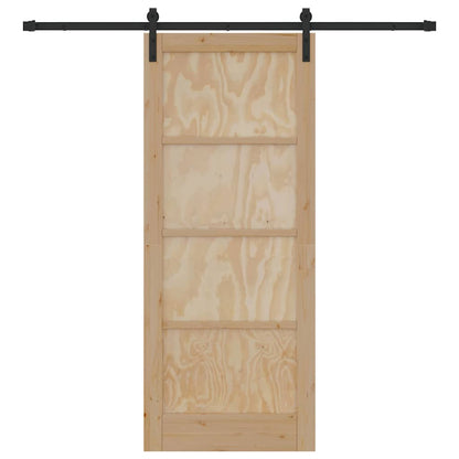 Schiebetür Natur und Schwarz 83 x 202 cm