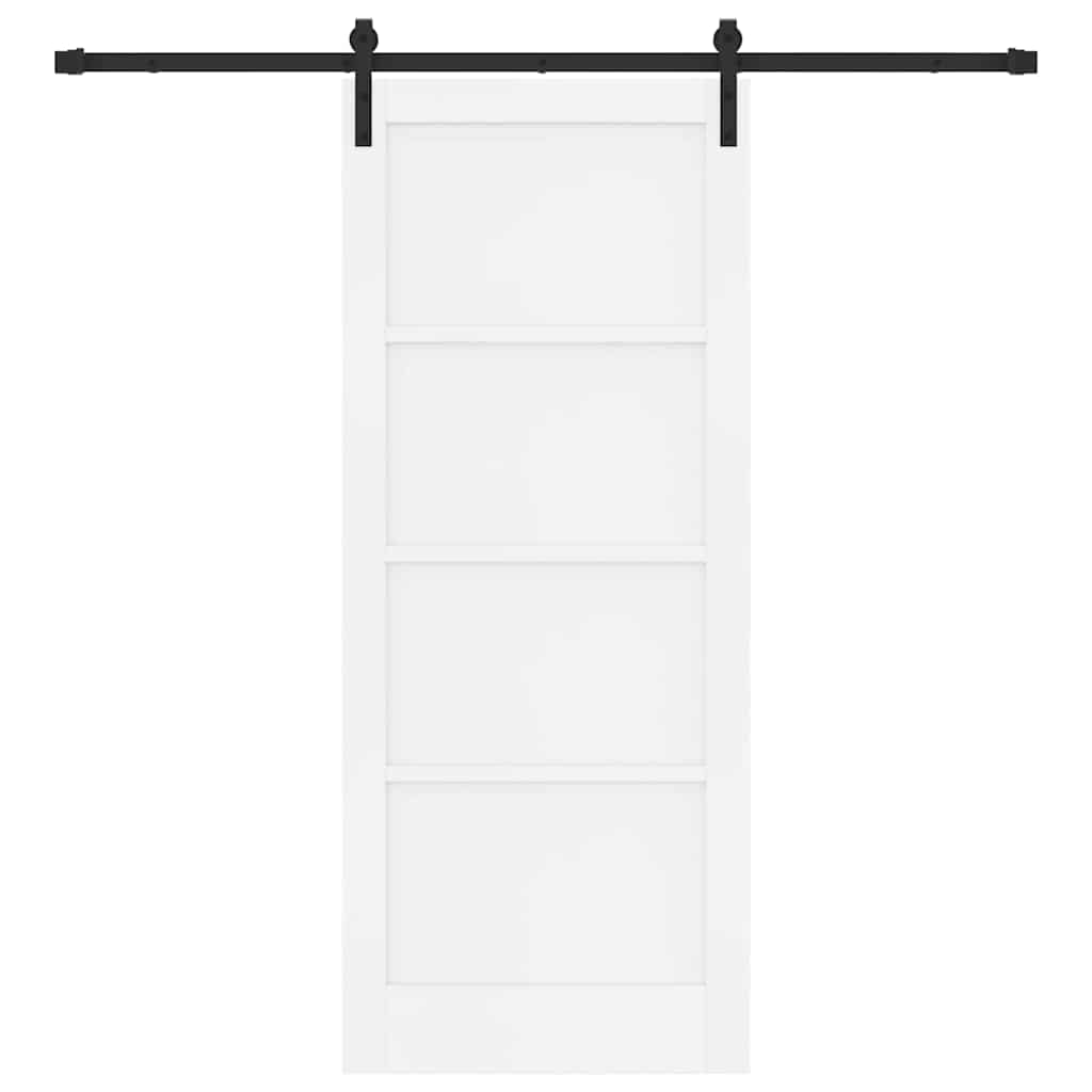 Schiebetür Weiß und Schwarz 83 x 202 cm