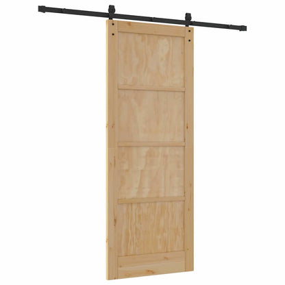Schiebetür Natur und Schwarz 83 x 211 cm