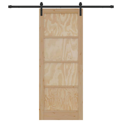 Schiebetür Natur und Schwarz 83 x 211 cm