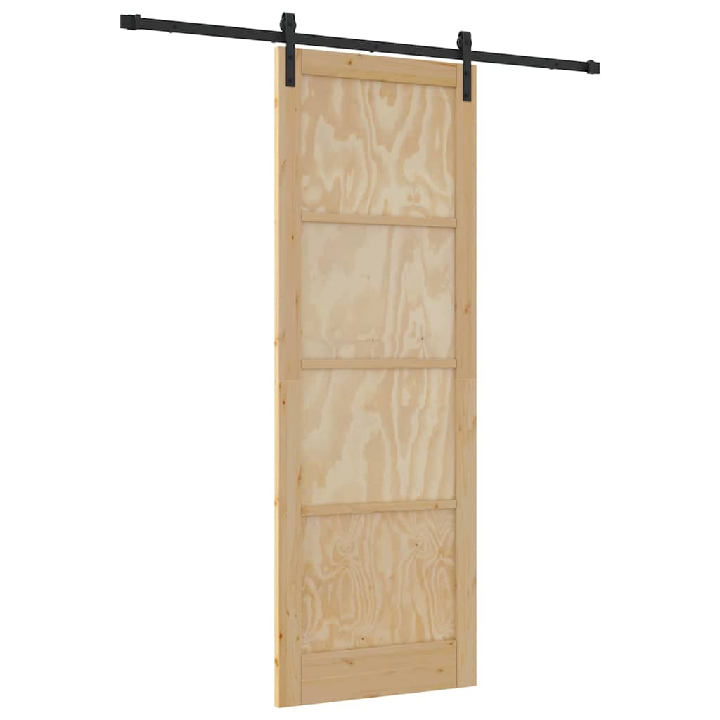 Schiebetür Natur und Schwarz 83 x 232 cm