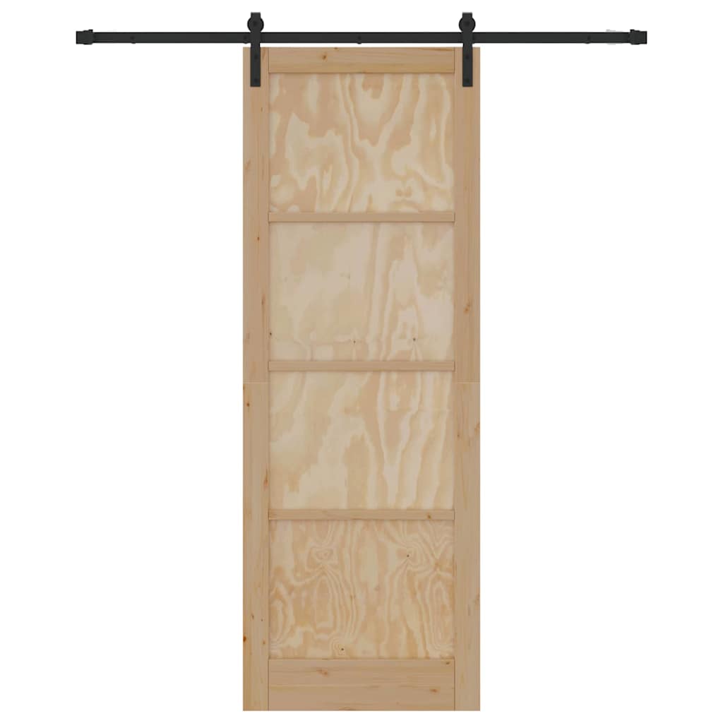 Schiebetür Natur und Schwarz 83 x 232 cm
