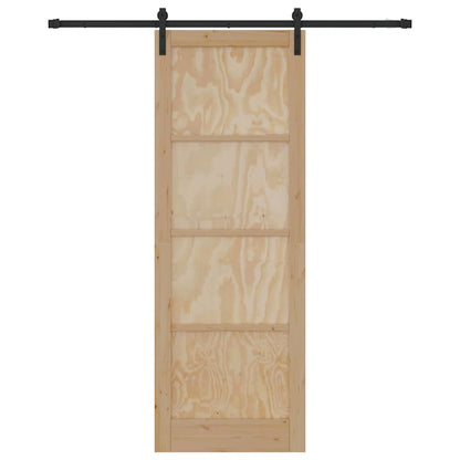 Schiebetür Natur und Schwarz 83 x 232 cm