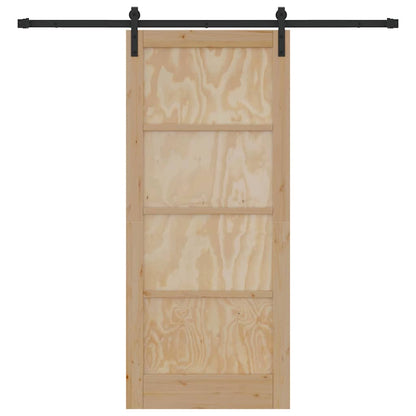 Schiebetür Natur und Schwarz 86 x 198,5 cm