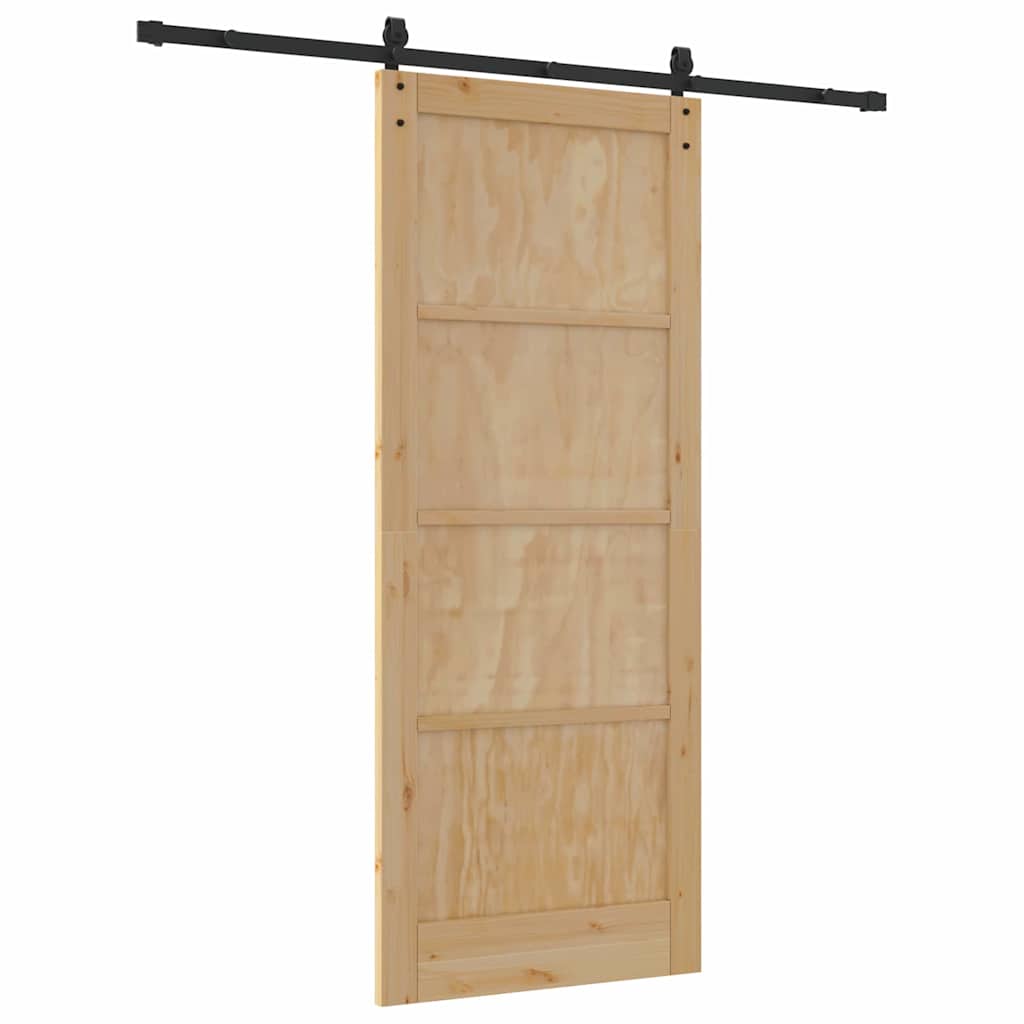 Schiebetür Natur und Schwarz 86 x 211 cm