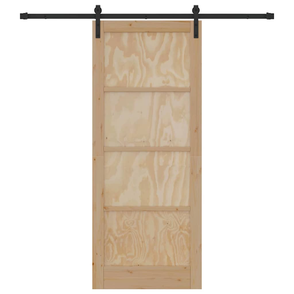 Schiebetür Natur und Schwarz 86 x 211 cm