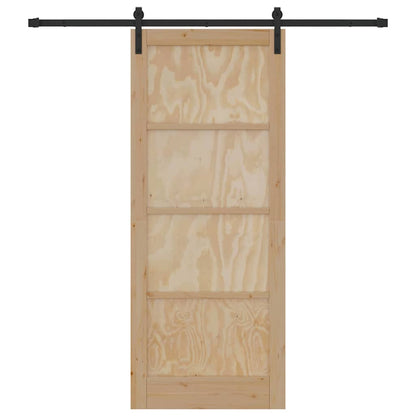 Schiebetür Natur und Schwarz 86 x 211 cm