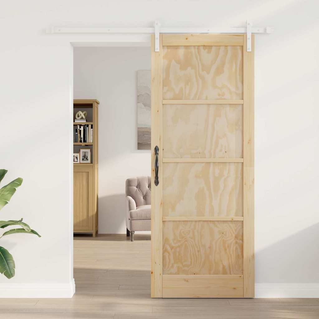 Schiebetür Natur und Weiß 83 x 211 cm