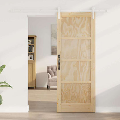 Schiebetür Manuell Natur und Weiß 78 x 202 cm