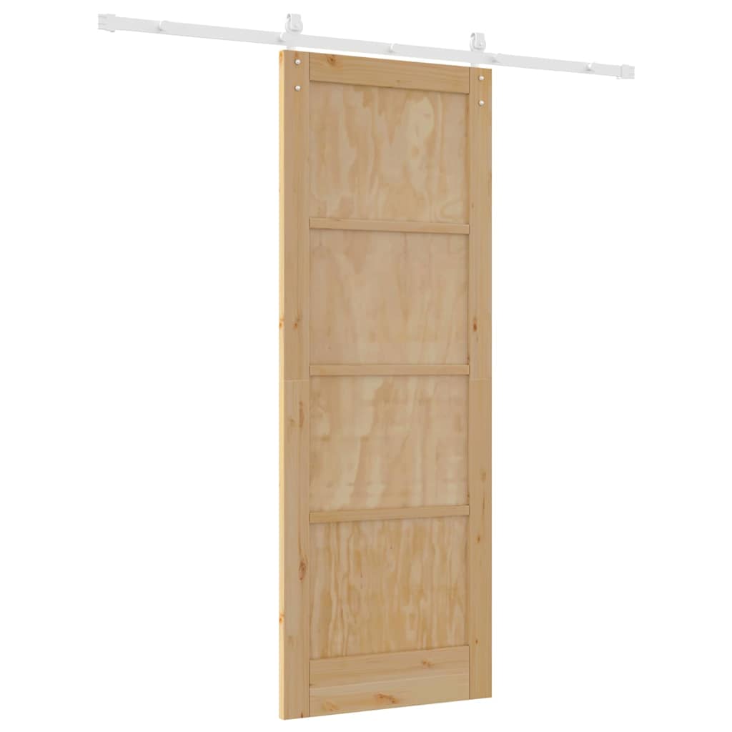 Schiebetür Manuell Natur und Weiß 78 x 211 cm