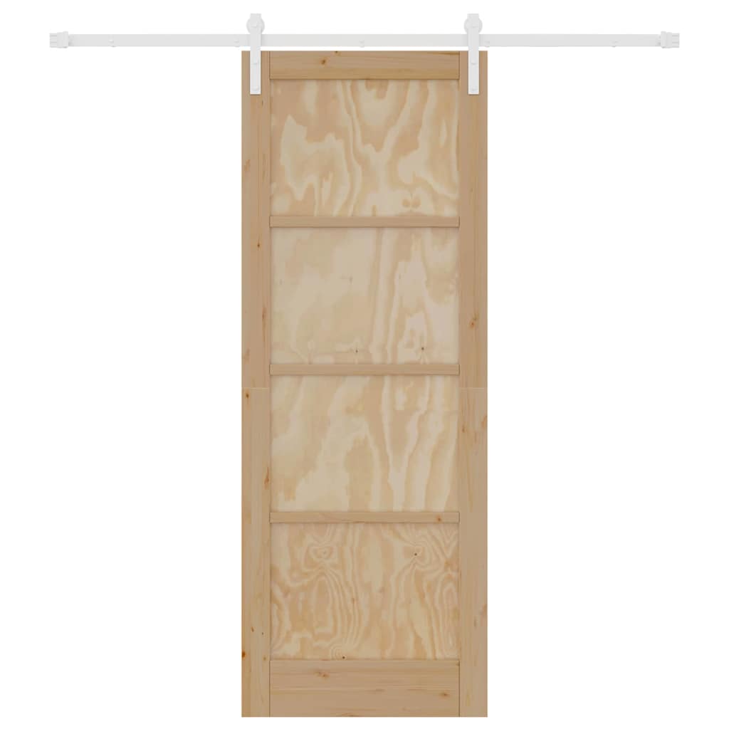 Schiebetür Manuell Natur und Weiß 78 x 211 cm
