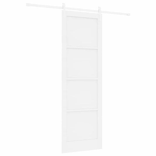 Schiebetür Weiß 78 x 232 cm Massives Kiefernholz und Stahl