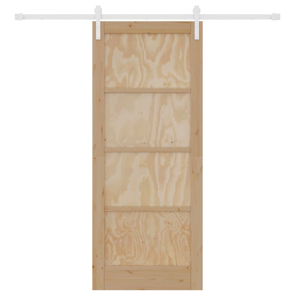 Schiebetür Manuell Natur und Weiß 83 x 202 cm