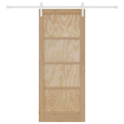 Schiebetür Manuell Natur und Weiß 83 x 202 cm