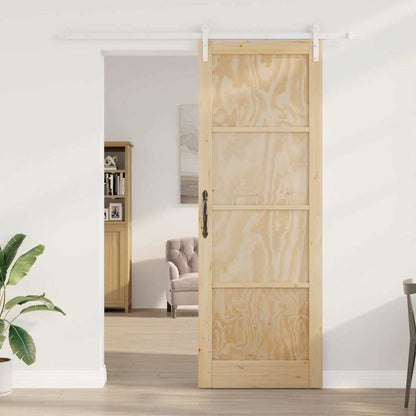 Schiebetür Manuell Natur und Weiß 83 x 232 cm