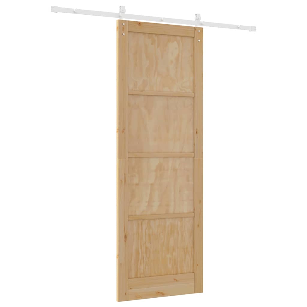 Schiebetür Manuell Natur und Weiß 83 x 232 cm
