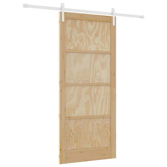 Schiebetür Manuell Natur und Weiß 93 x 211 cm