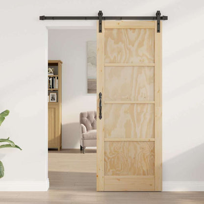 Schiebetür Natur und Schwarz 78 x 202 cm